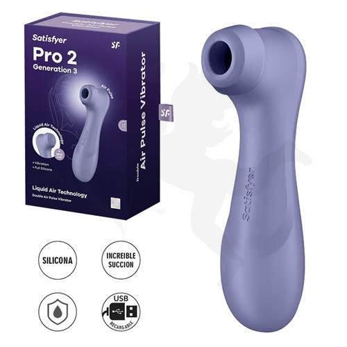 Satisfyer Pro 2 Lilac Generation 3 succionador con carga USB